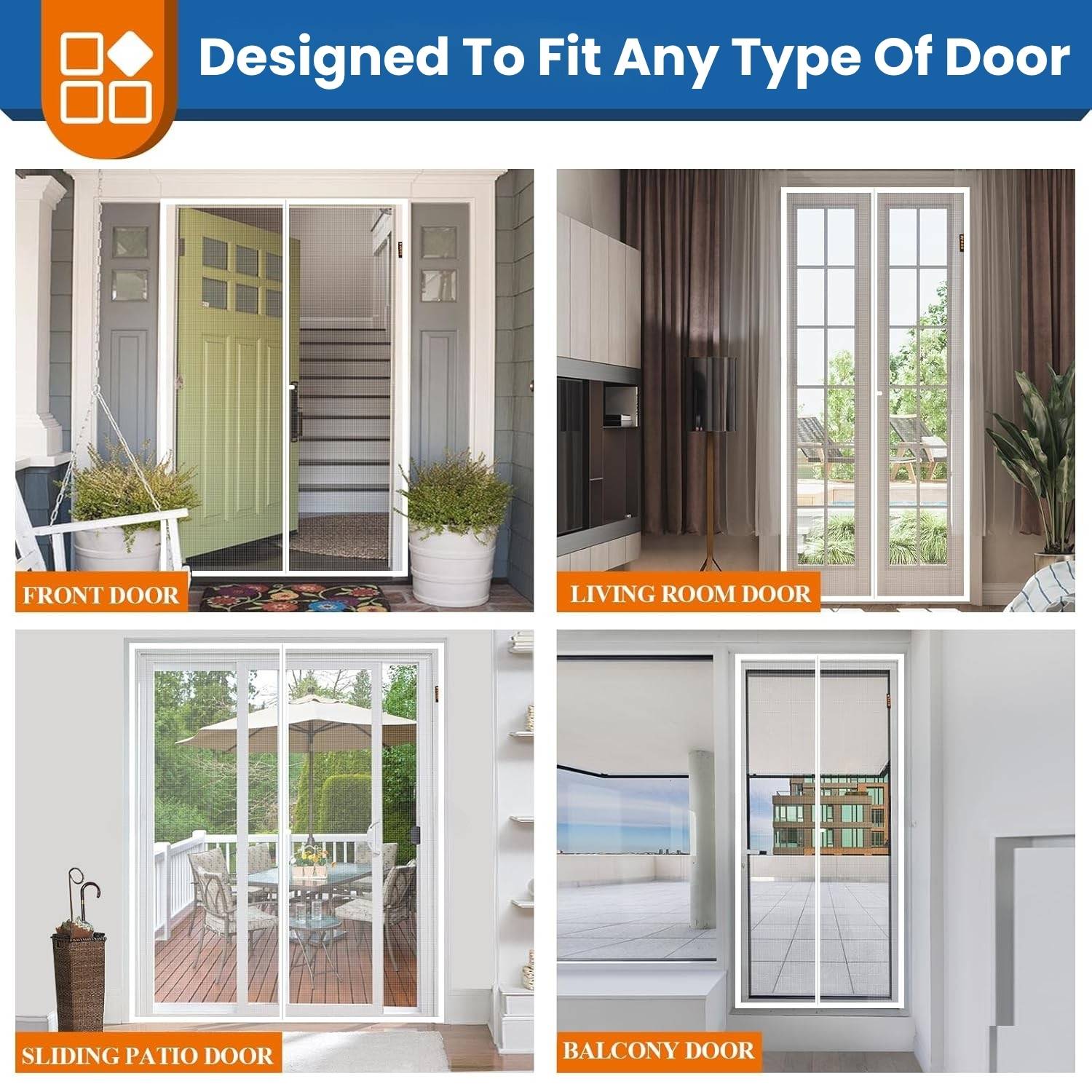best magnetised door screen in white