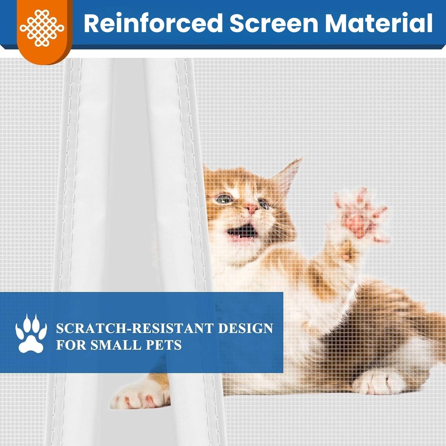 best white magnetic door screen