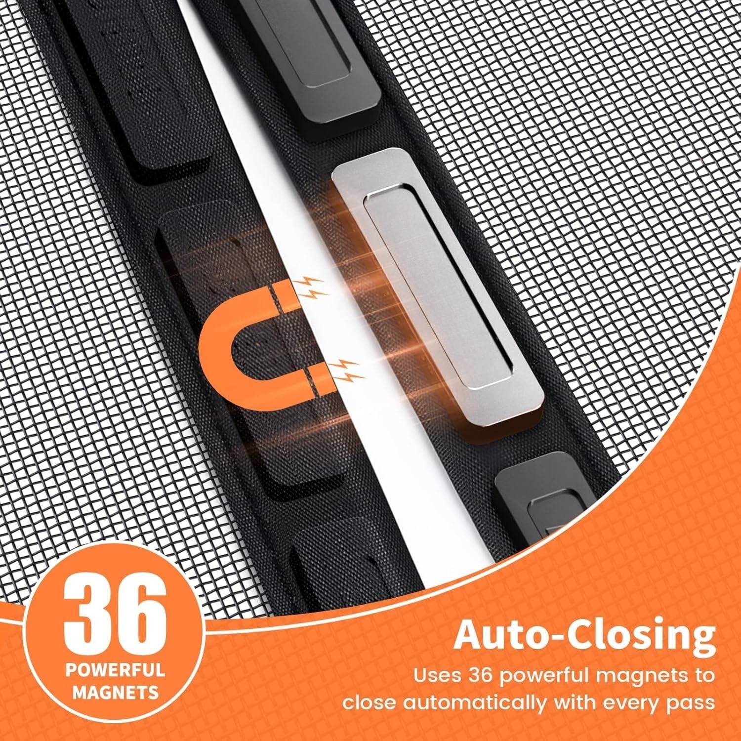 Magnetic Screen Door - Black, 60cm (W) x 180cm (H) - Caravans/RV: image 3