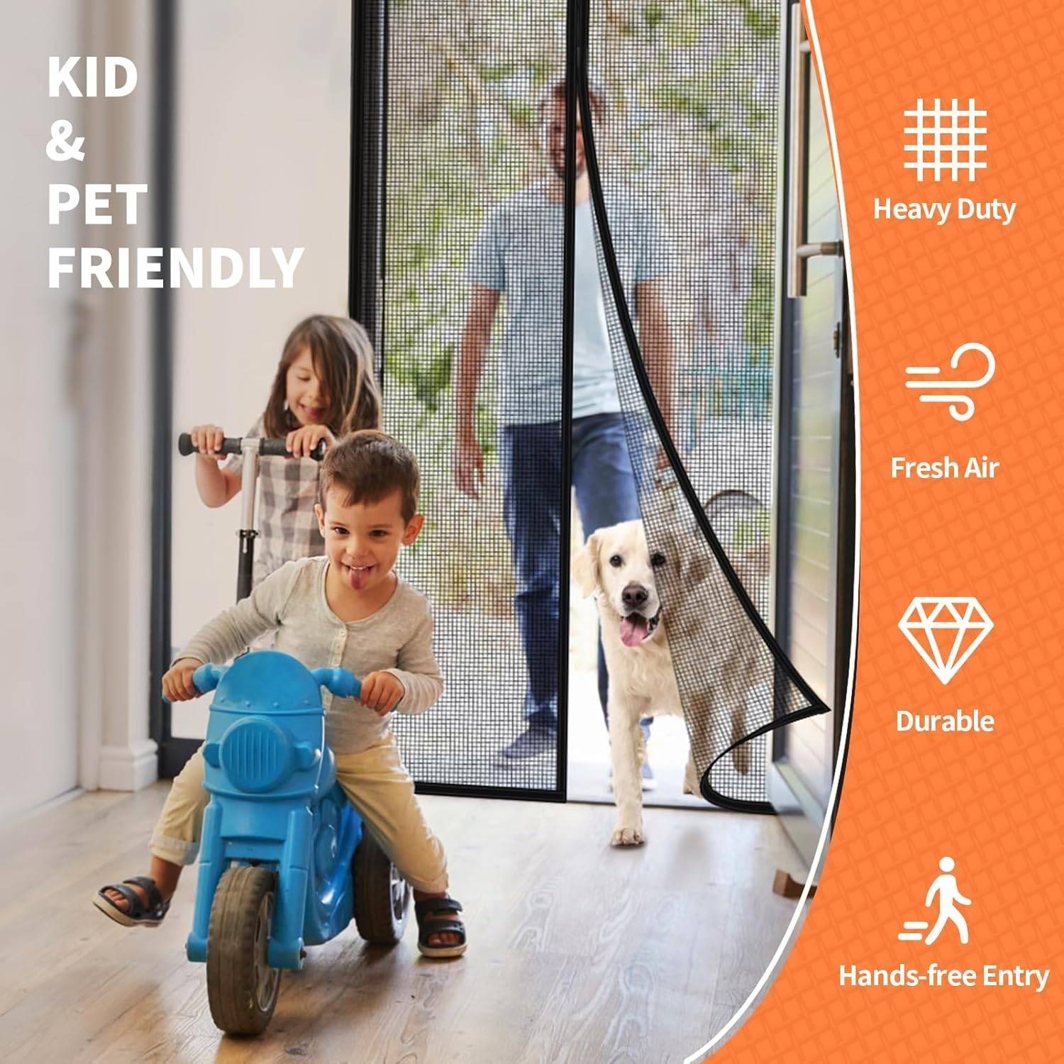 Magnetic Screen Door - Black, 60cm (W) x 180cm (H) - Caravans/RV: image 4