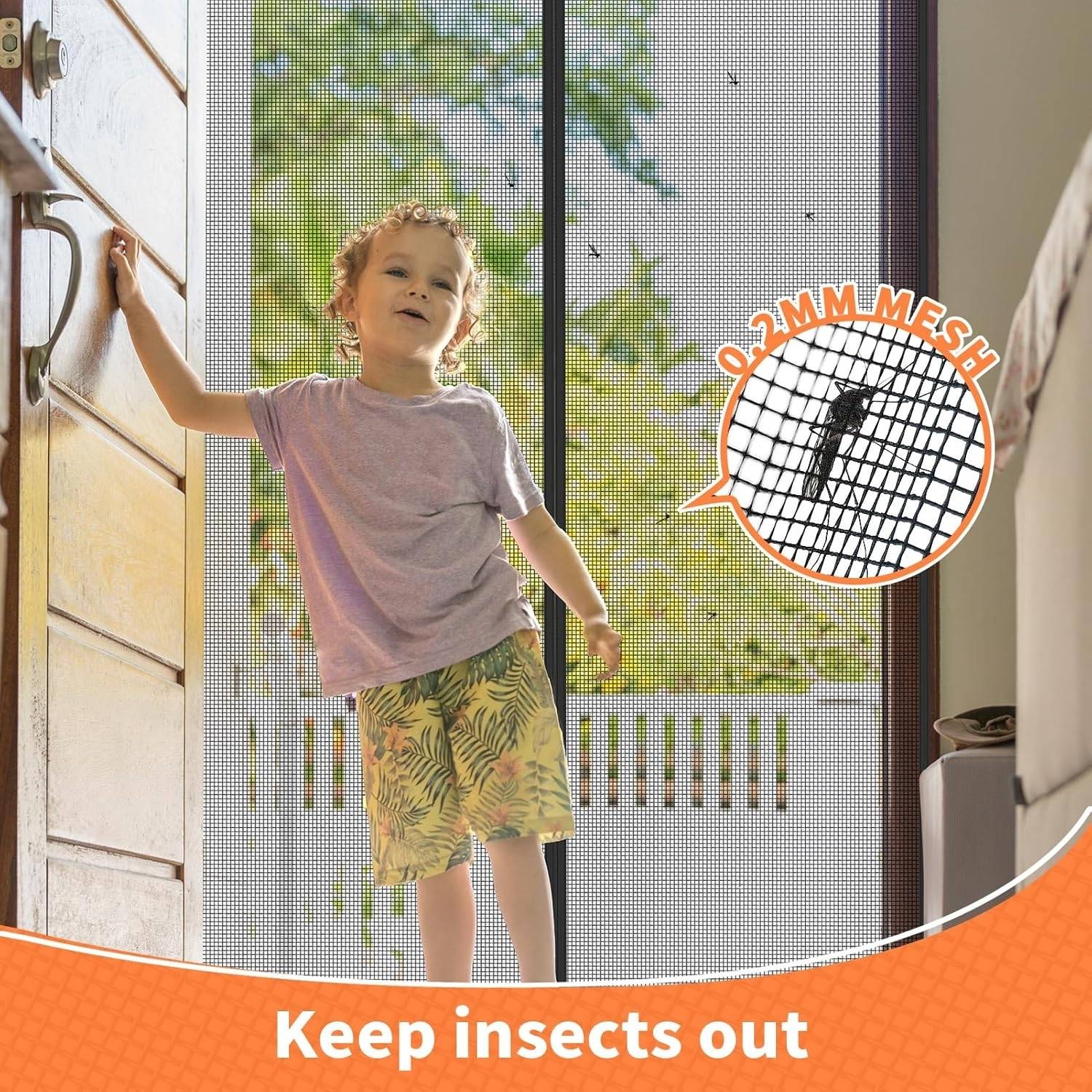 Magnetic Screen Door - Black, 60cm (W) x 180cm (H) - Caravans/RV: image 5