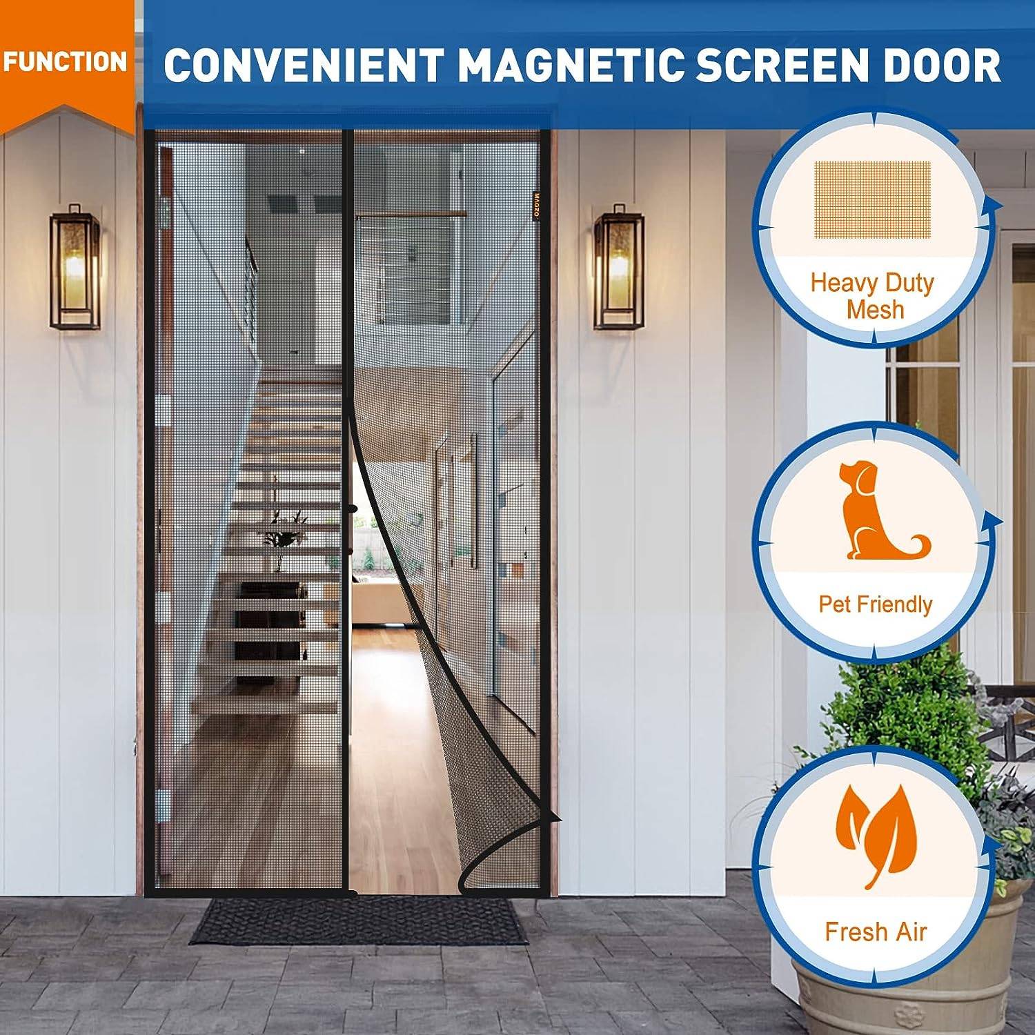 Mosquito Mesh Door - Black, 60cm (W) x 180cm (H) - for Caravans/RV: image 2