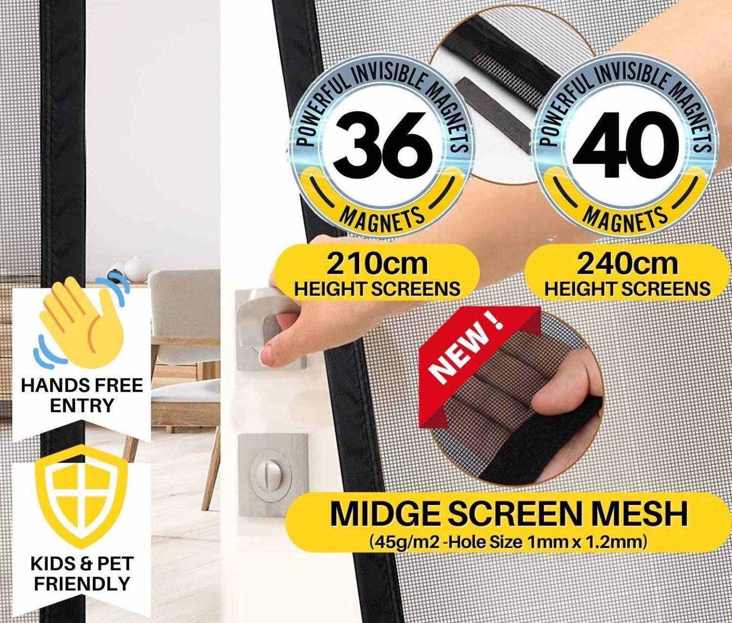 Mosquito Mesh Door - Black, 60cm (W) x 180cm (H) - for Caravans/RV: image 7